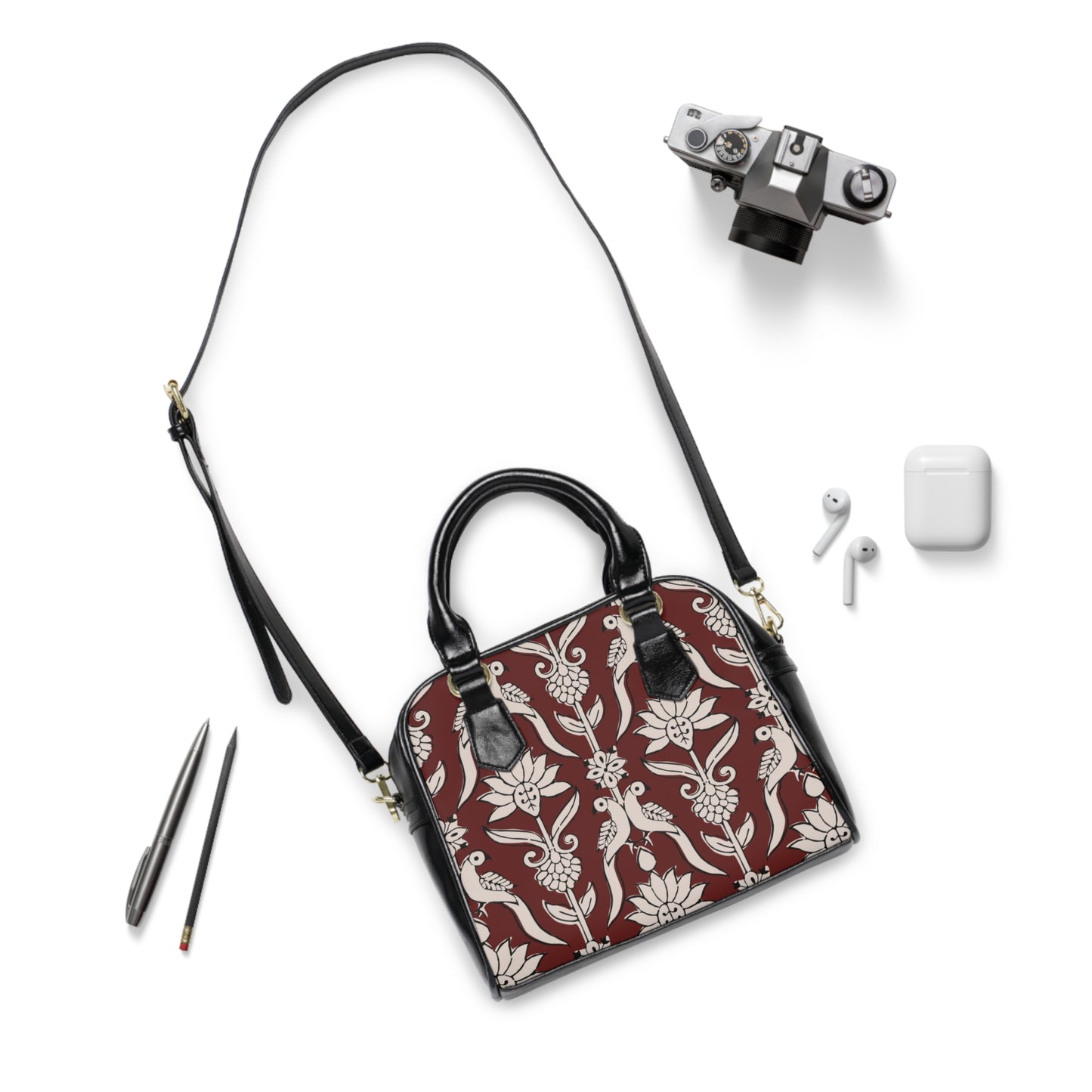 Shoulder Handbag - Burgandy