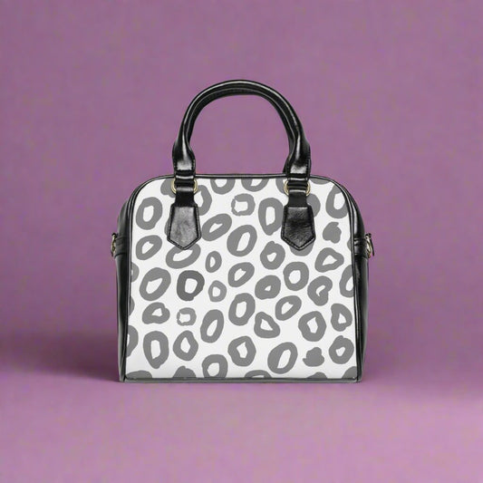 Shoulder Handbag - White Leopard