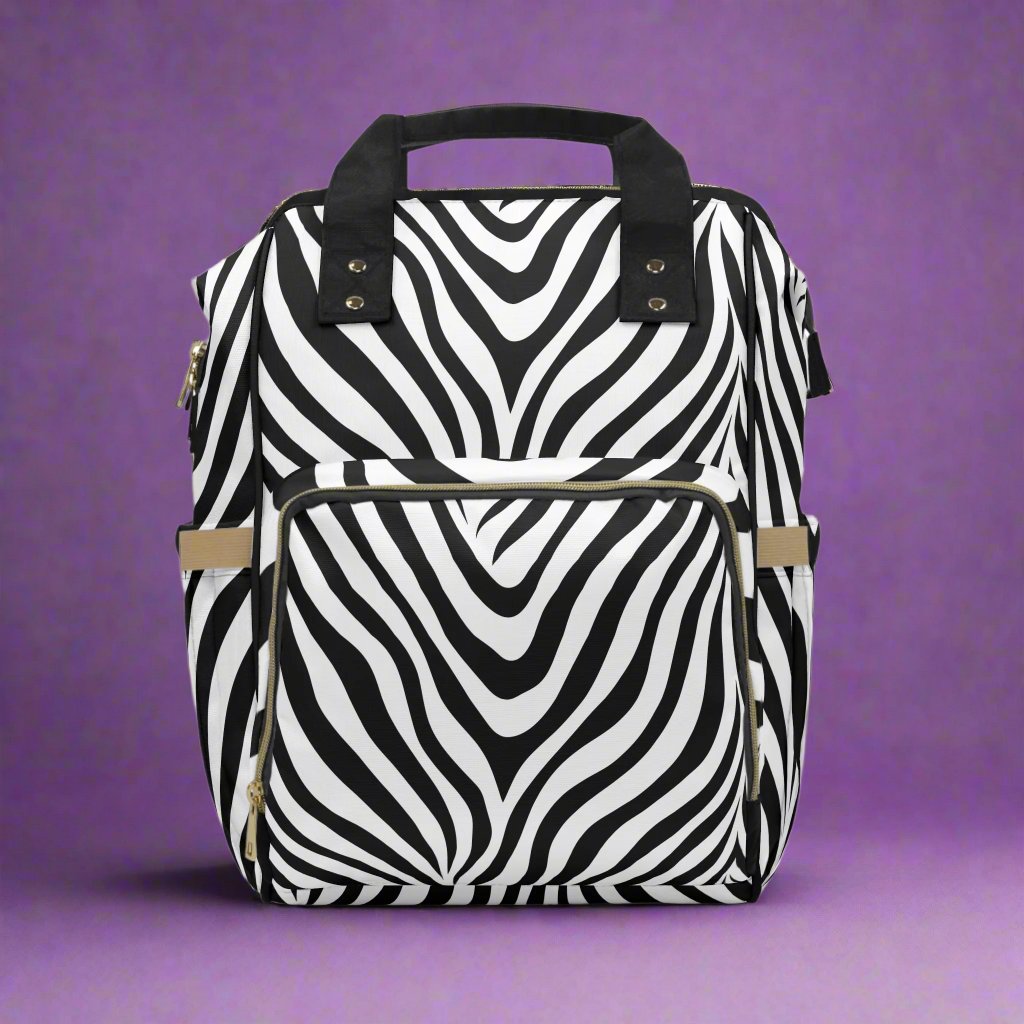 Multifunctional Diaper Backpack - Zebra Print