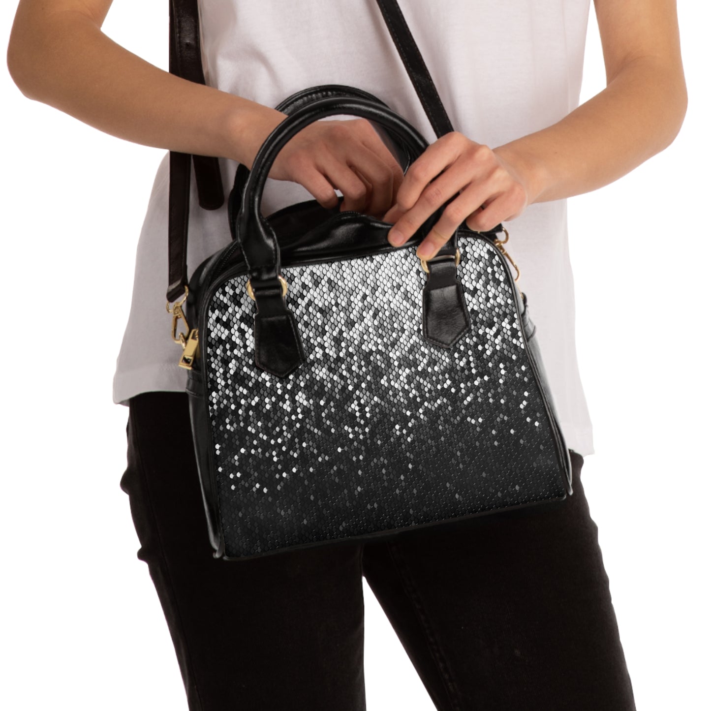 Shoulder Handbag - Silver Sparkles