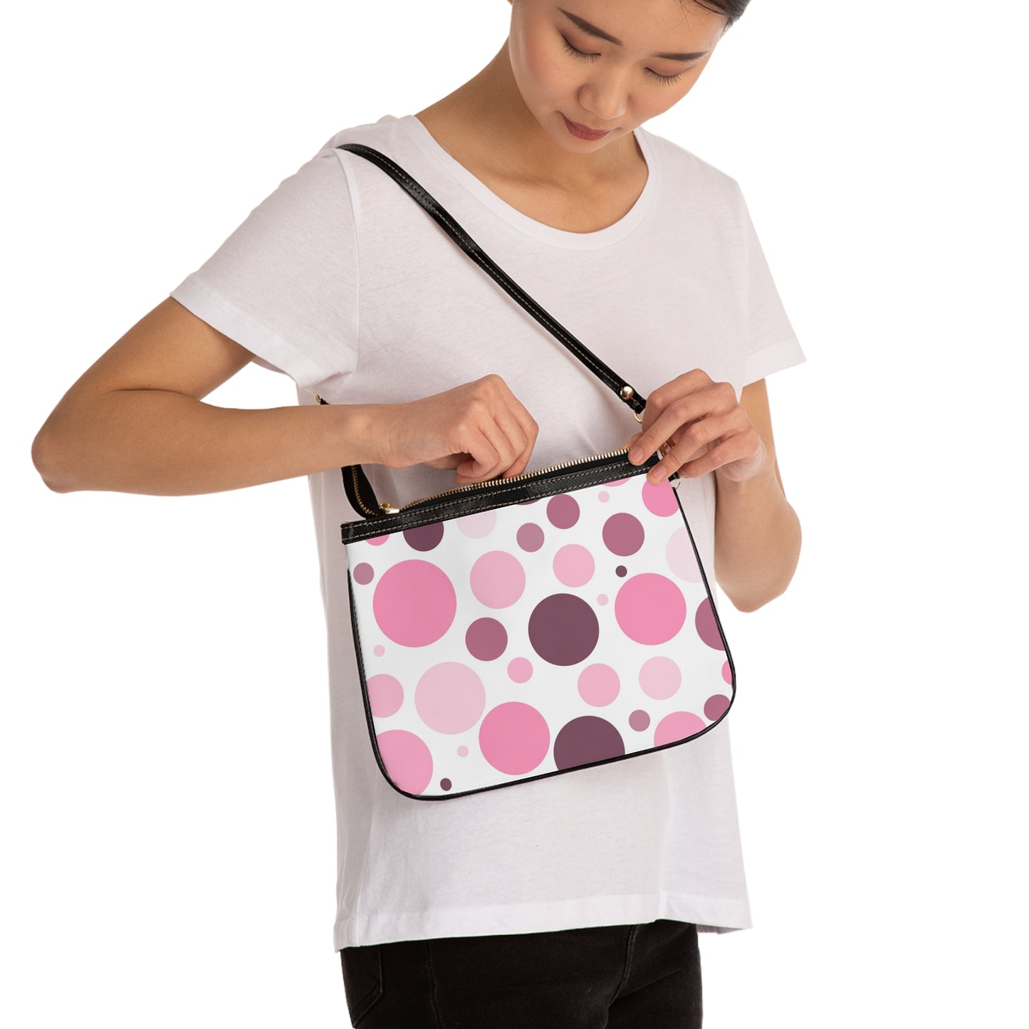 Small Shoulder Bag - Pink Polka Dot