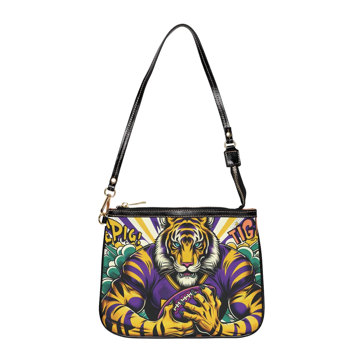 Small Shoulder Bag - Comic Tiger Football Fan Design