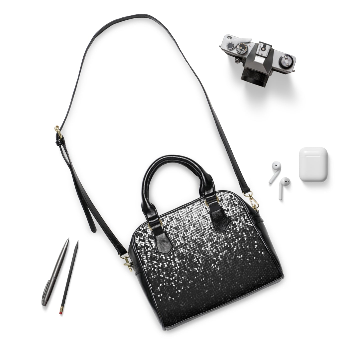 Shoulder Handbag - Silver Sparkles