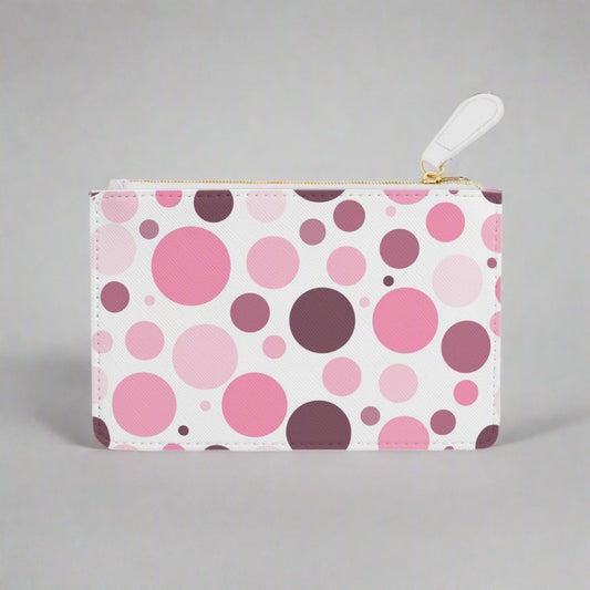 Mini Clutch Bag - Pink Polka Dots