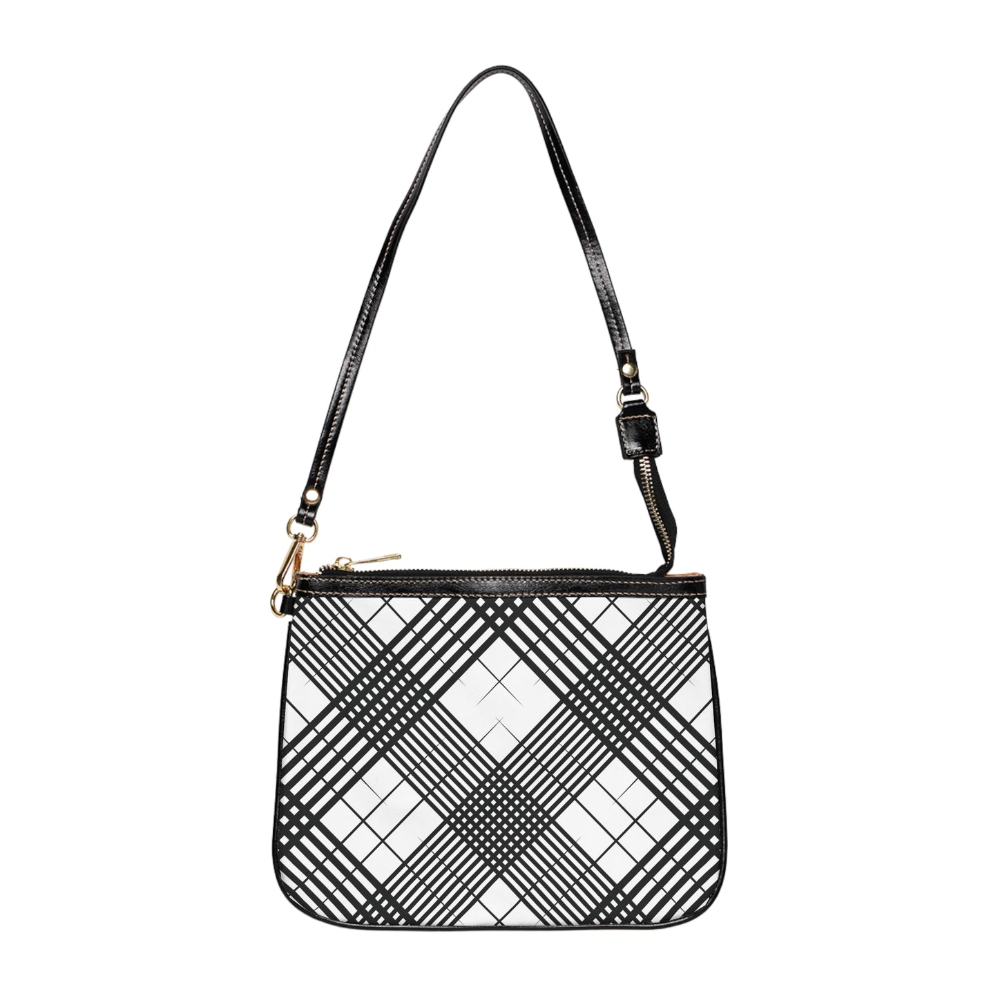 Small Shoulder Bag - Plaid Black and White