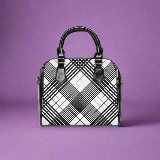 Shoulder Handbag - Plaid