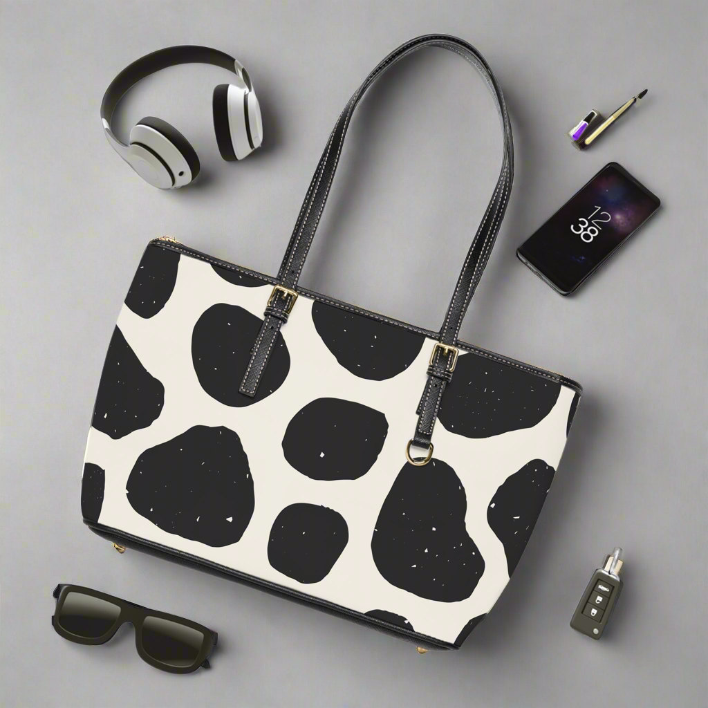 Shoulder Bag - Black/White Animal Print