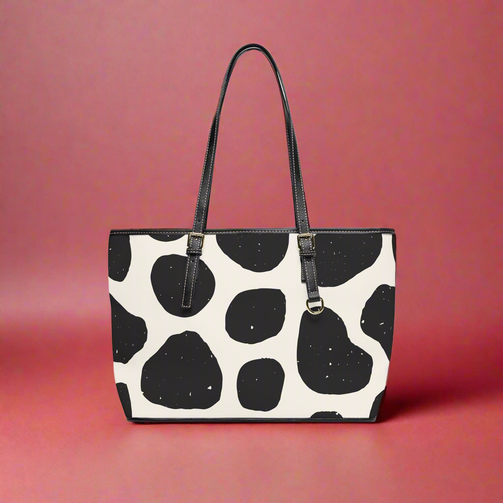 Shoulder Bag - Black/White Animal Print