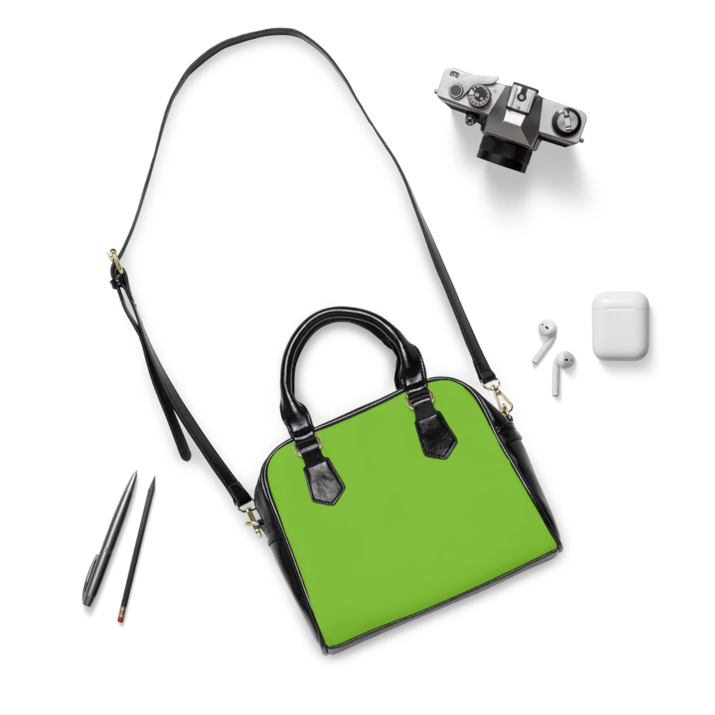 Shoulder Handbag - Lime Green