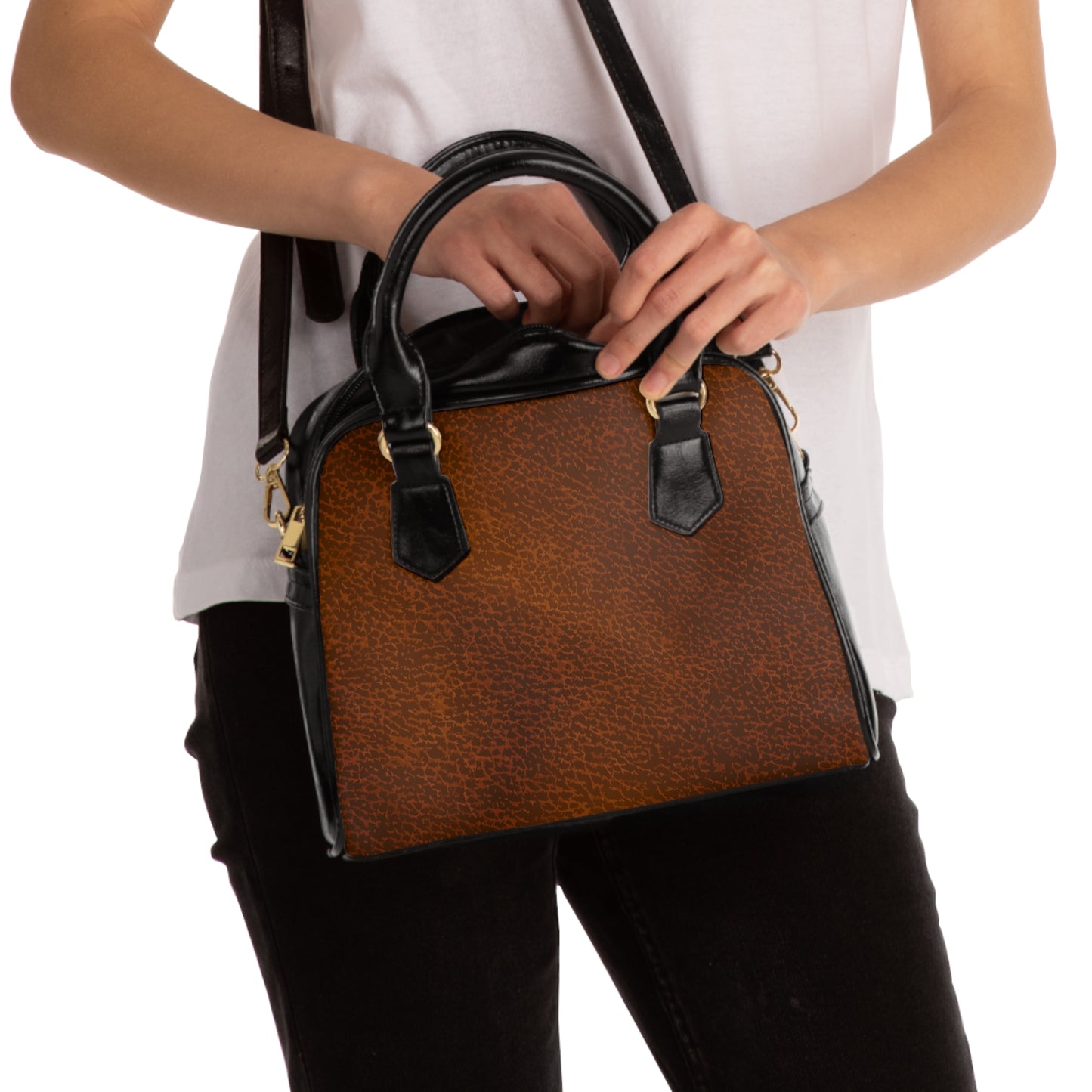 Shoulder Handbag - Brown