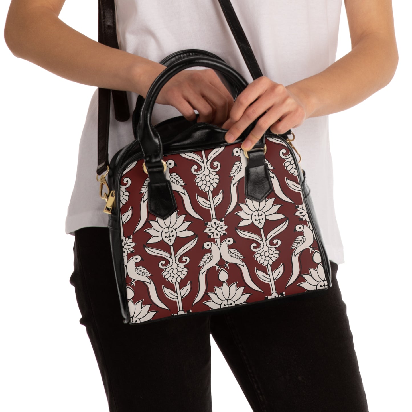 Shoulder Handbag - Burgandy