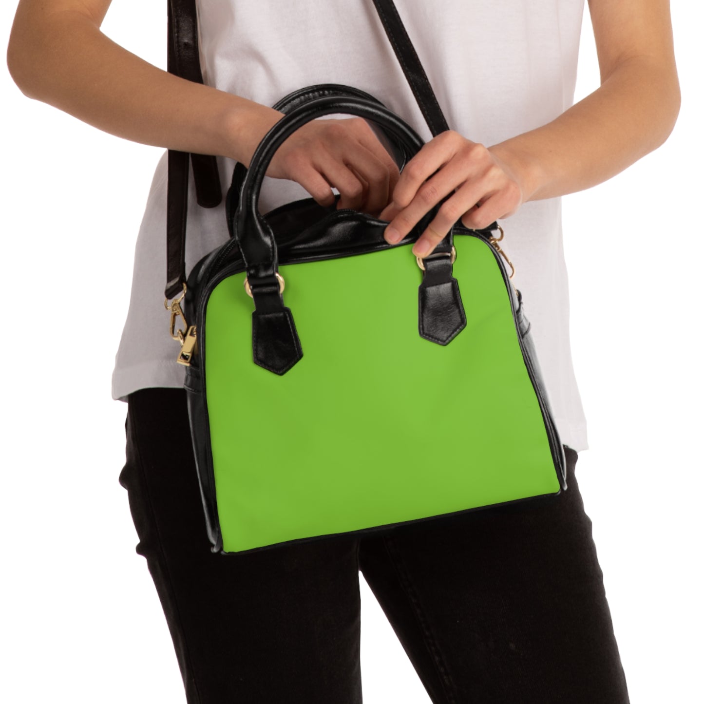 Shoulder Handbag - Lime Green