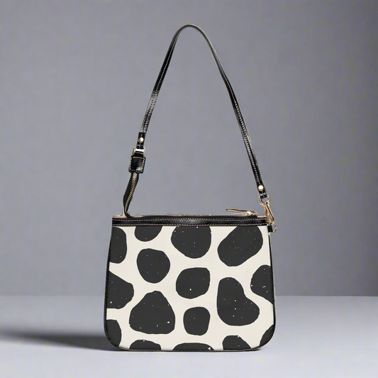 Small Shoulder Bag - Black/White Animal Print