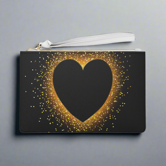 Clutch Bag - Gold Heart