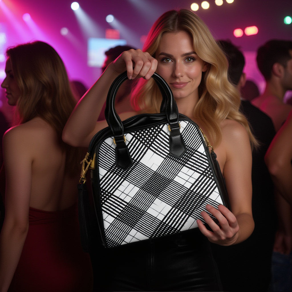 Shoulder Handbag - Plaid