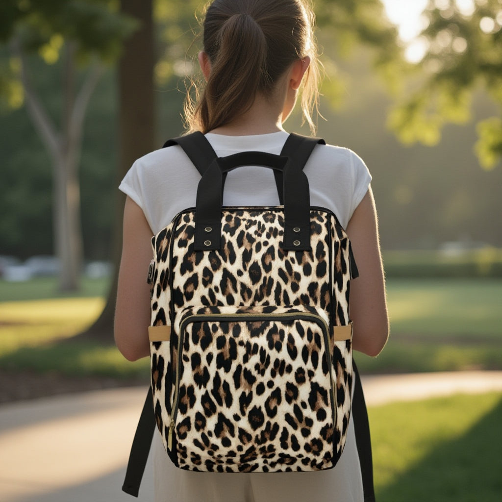 Multifunctional Diaper Backpack - Leopard