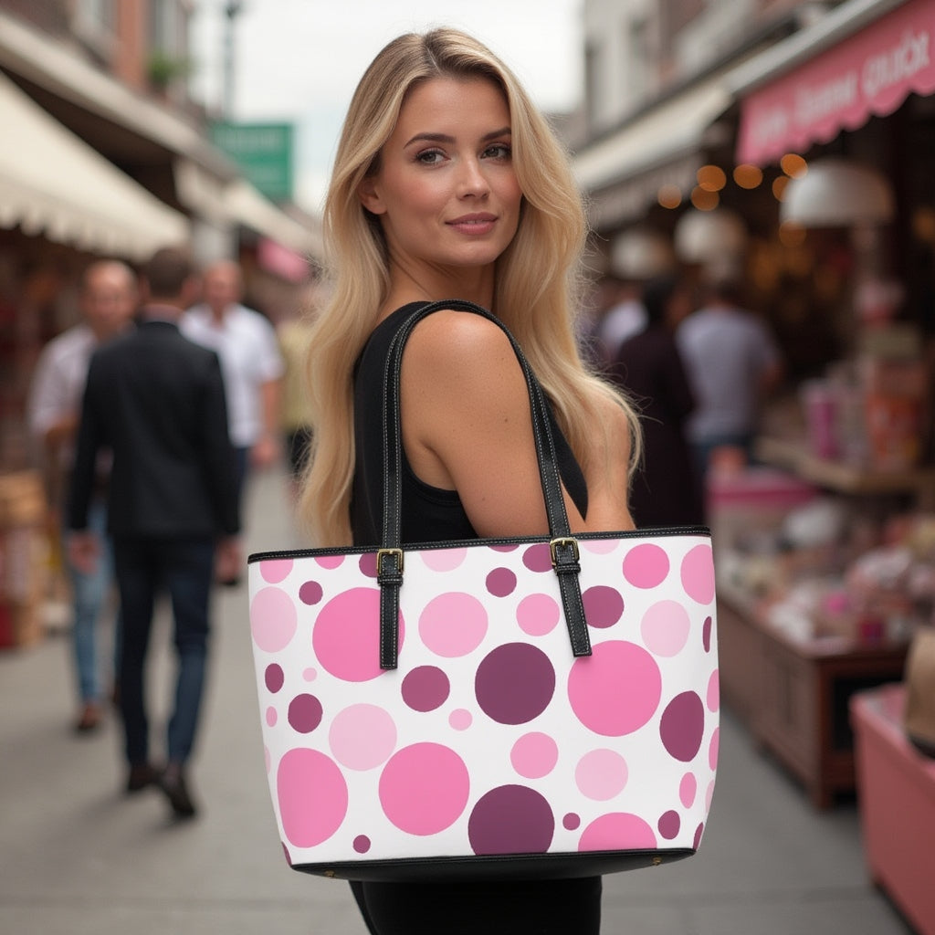 Shoulder Bag - Pink Polka Dots