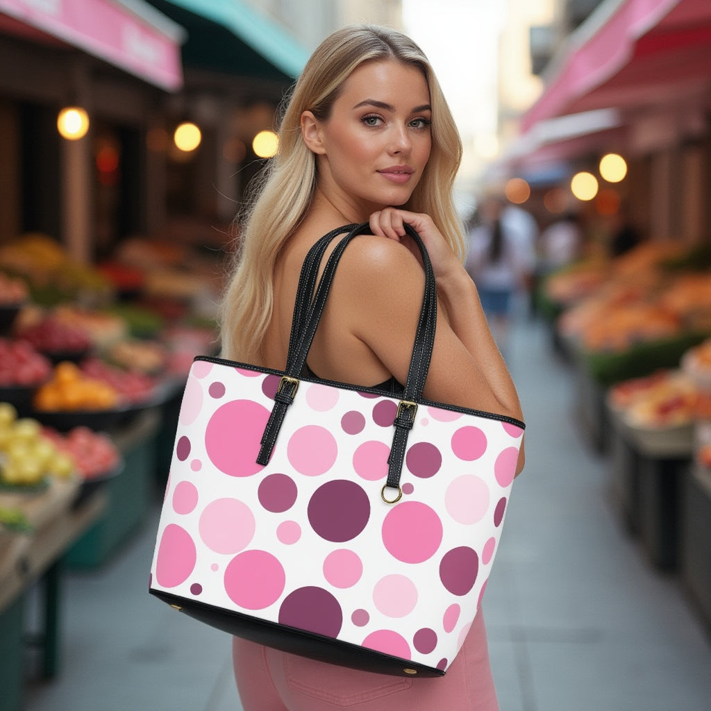 Shoulder Bag - Pink Polka Dots