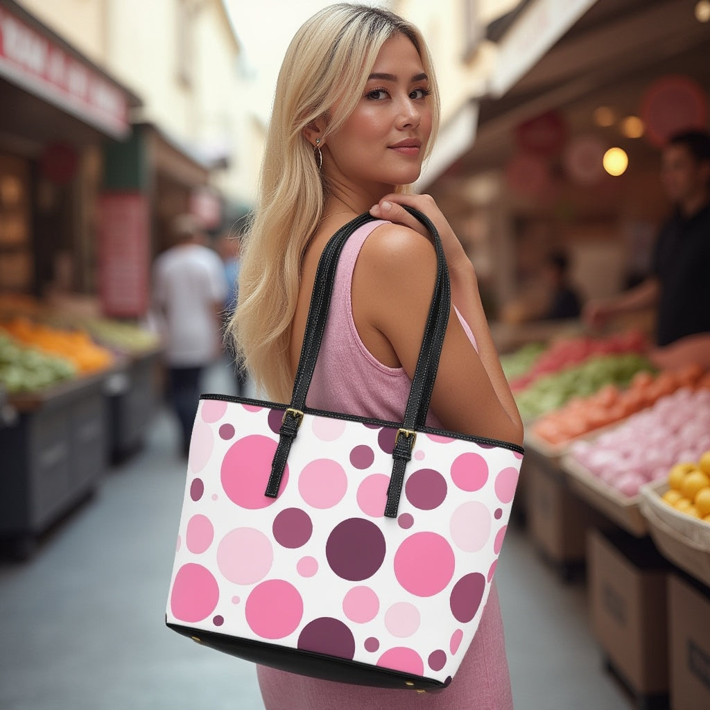 Shoulder Bag - Pink Polka Dots